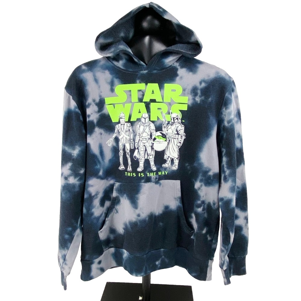 Star Wars Mandalorian Hoodie Youth Large Tie Dye Grogu This is the Way Jacket